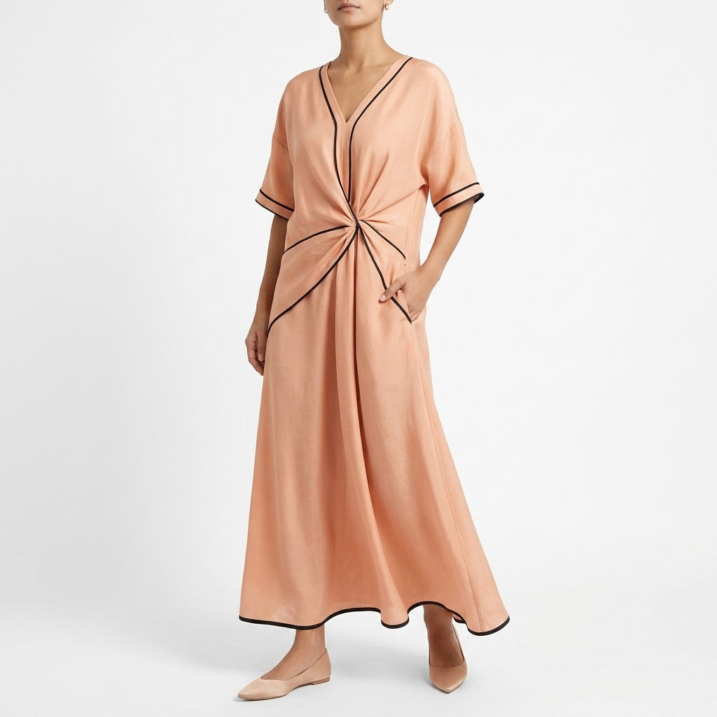 Colette Twist-Front Maxi Dress