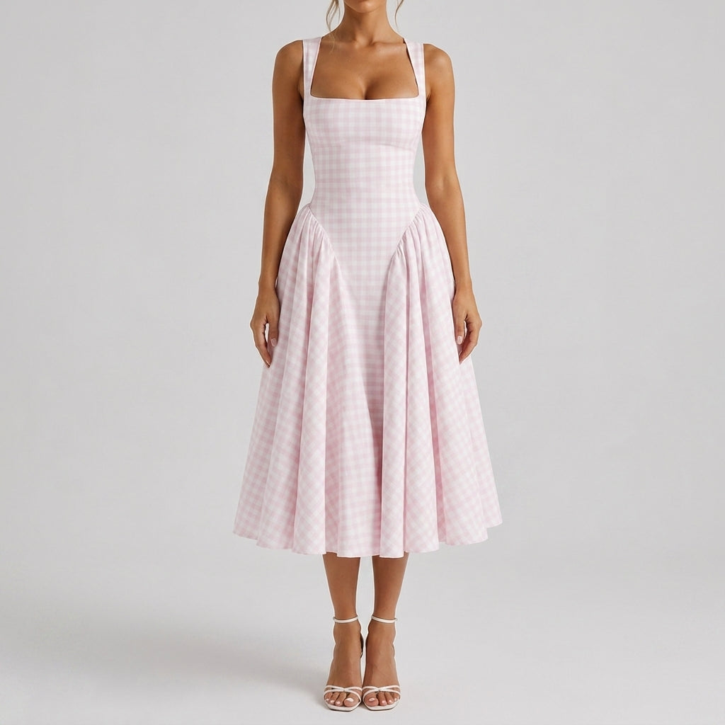 Ottilie Gingham Midi Dress