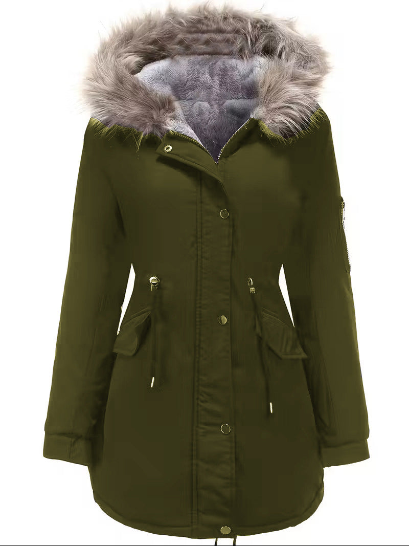 Hooded Parka with Faux Fur Trim and Fleece Lining
