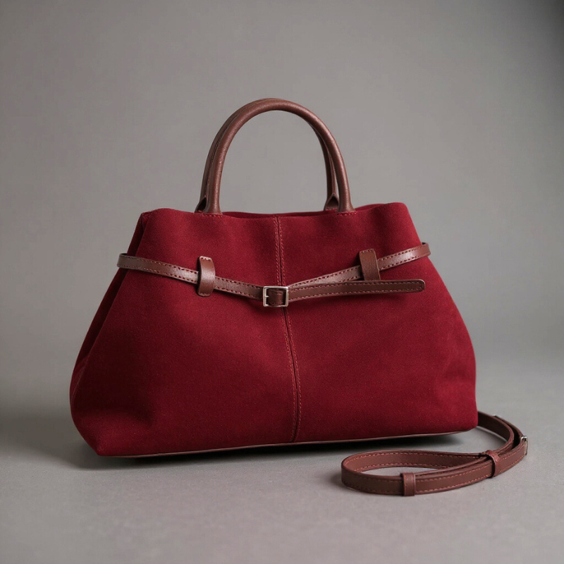 Rosamund - Structured Faux Suede Tote Bag