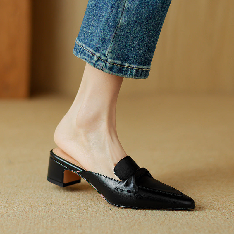 Marloe Pointed Leather Mules
