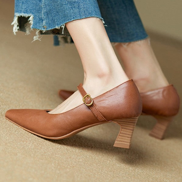 Orvane Mary Jane Leather Pumps