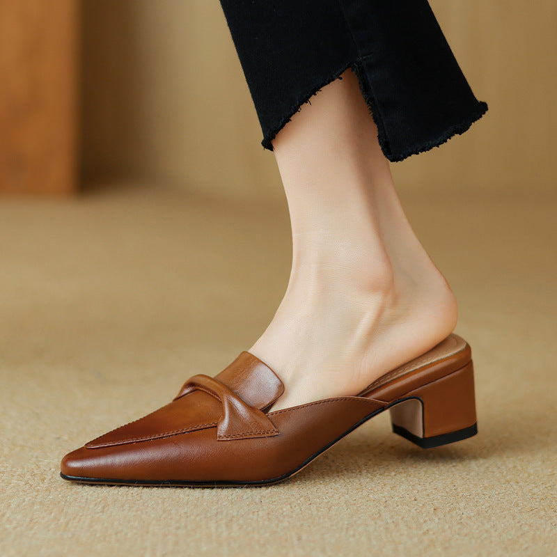 Marloe Pointed Leather Mules