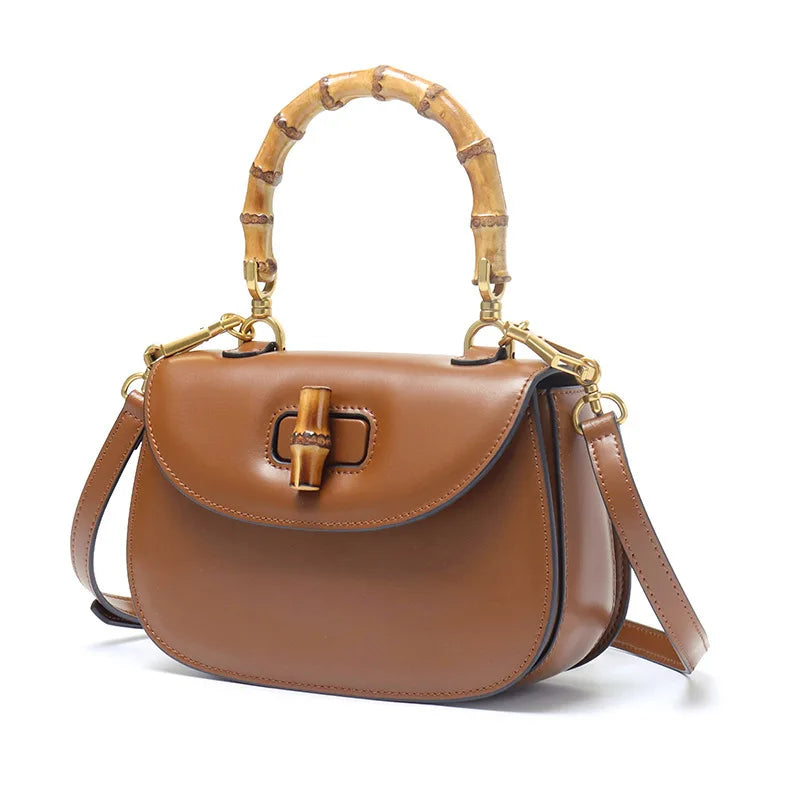 Imogen - Bamboo-Effect Top Handle Saddle Bag