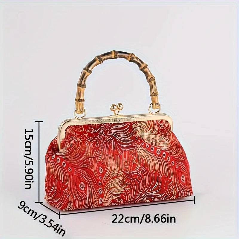 Ottilie - Embroidered Bamboo Handle Handbag
