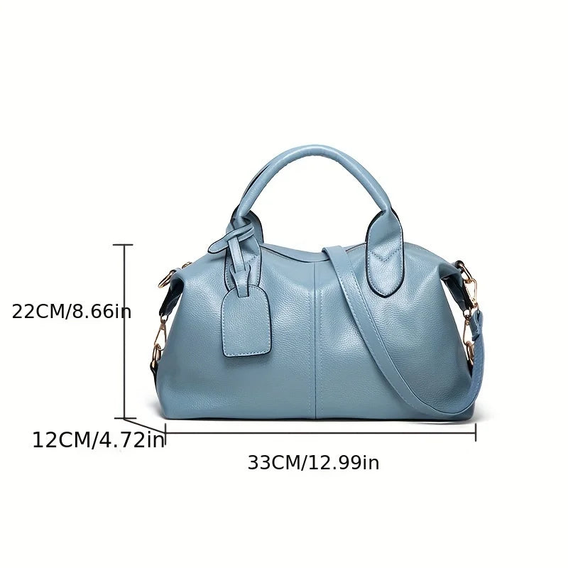 Cecilia - Structured Vegan Leather Bowler Bag