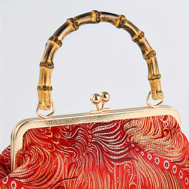 Ottilie - Embroidered Bamboo Handle Handbag