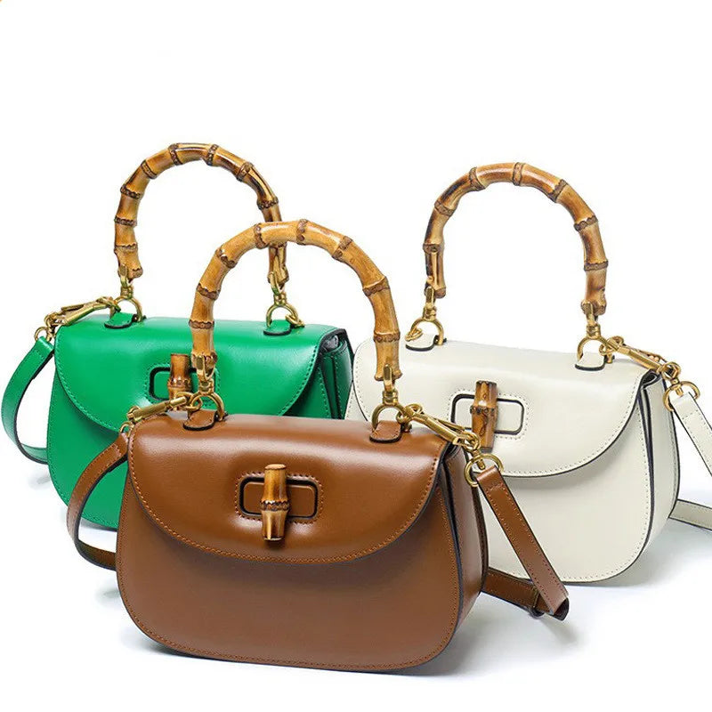 Imogen - Bamboo-Effect Top Handle Saddle Bag