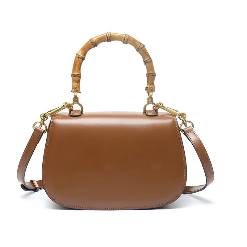 Imogen - Bamboo-Effect Top Handle Saddle Bag