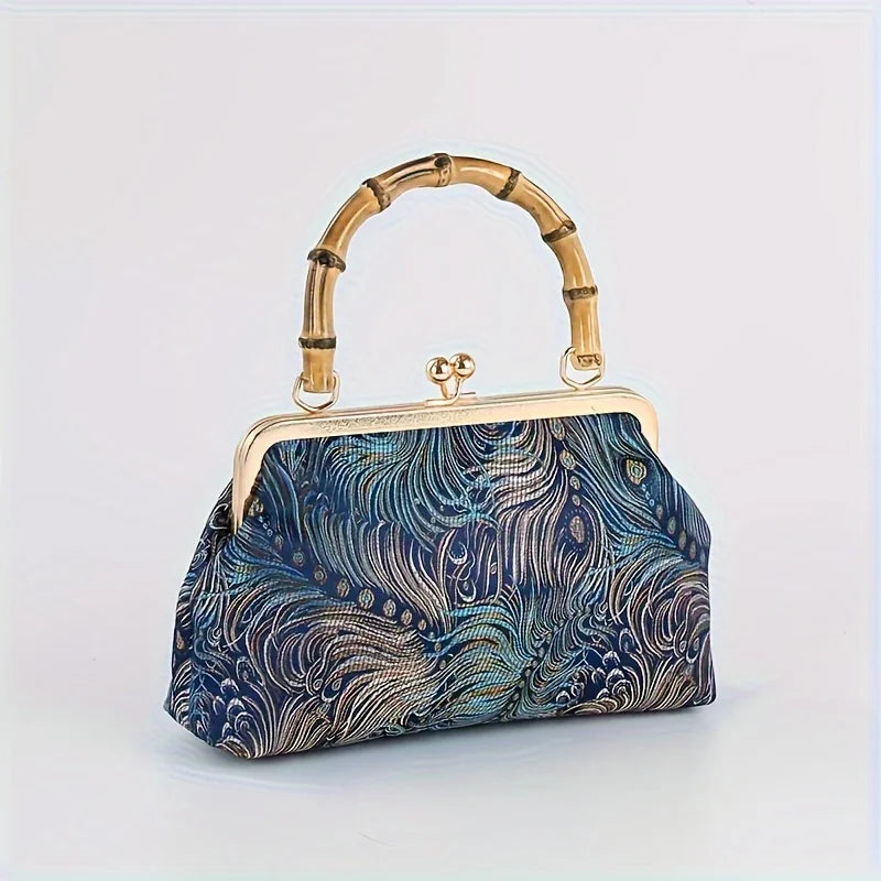 Ottilie - Embroidered Bamboo Handle Handbag