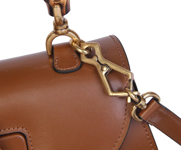 Imogen - Bamboo-Effect Top Handle Saddle Bag