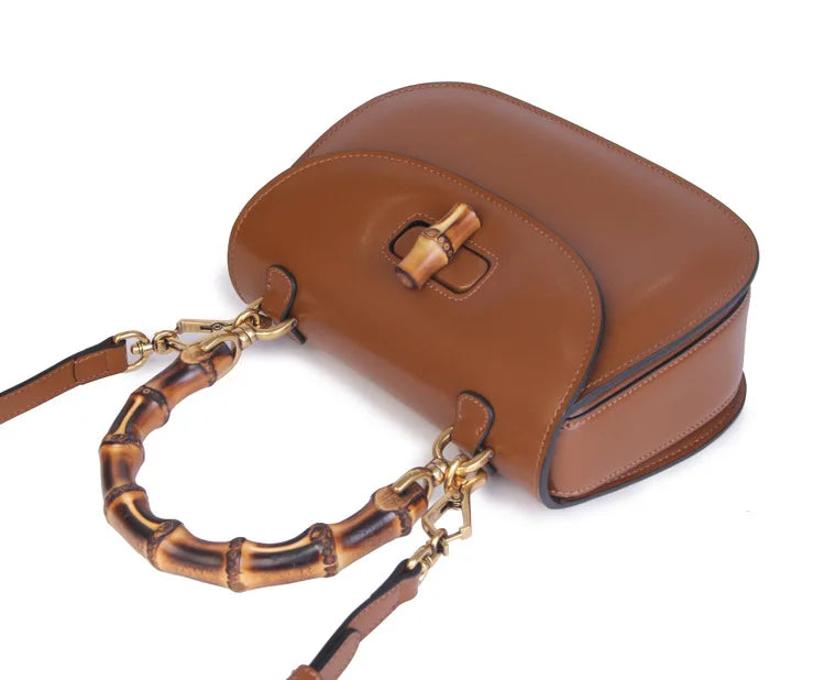 Imogen - Bamboo-Effect Top Handle Saddle Bag