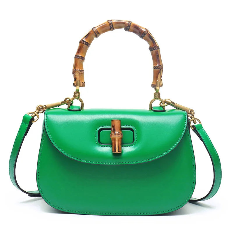 Imogen - Bamboo-Effect Top Handle Saddle Bag