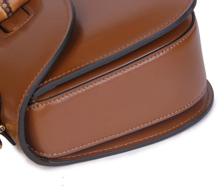 Imogen - Bamboo-Effect Top Handle Saddle Bag