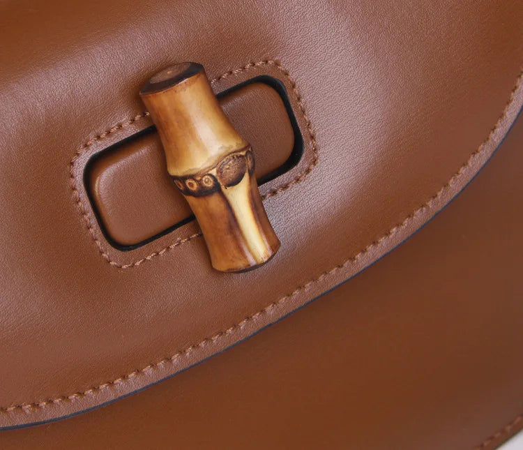 Imogen - Bamboo-Effect Top Handle Saddle Bag