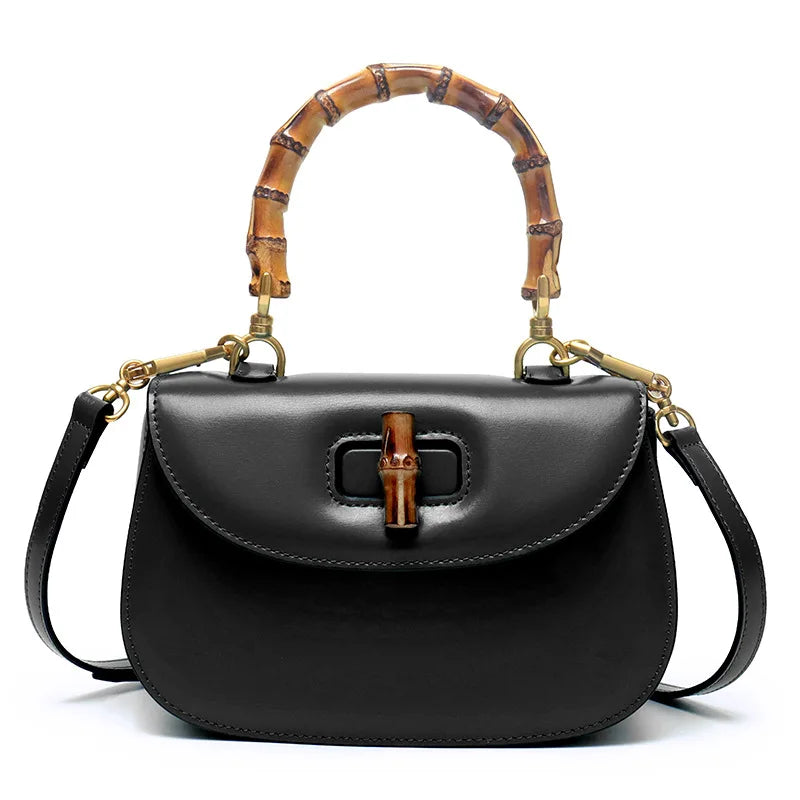 Imogen - Bamboo-Effect Top Handle Saddle Bag