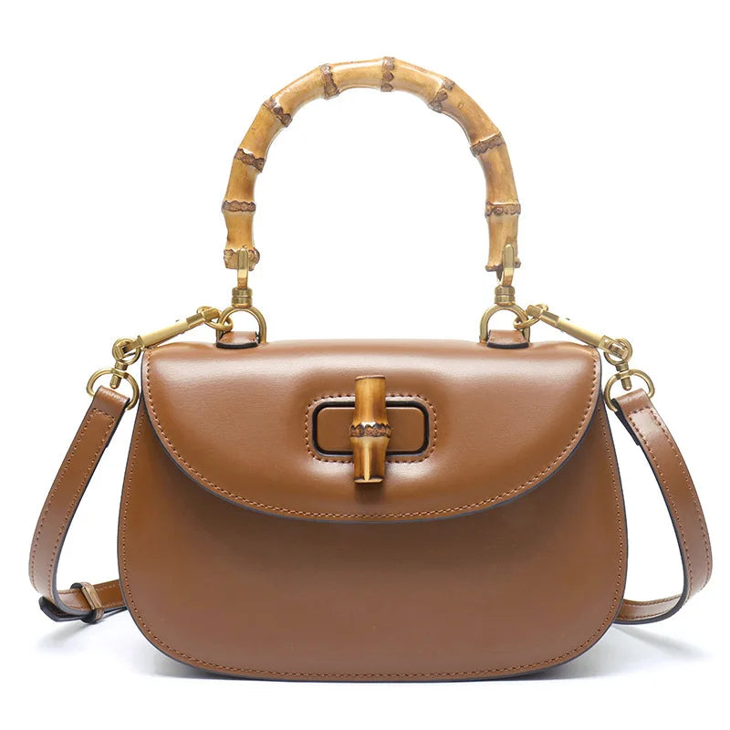 Imogen - Bamboo-Effect Top Handle Saddle Bag