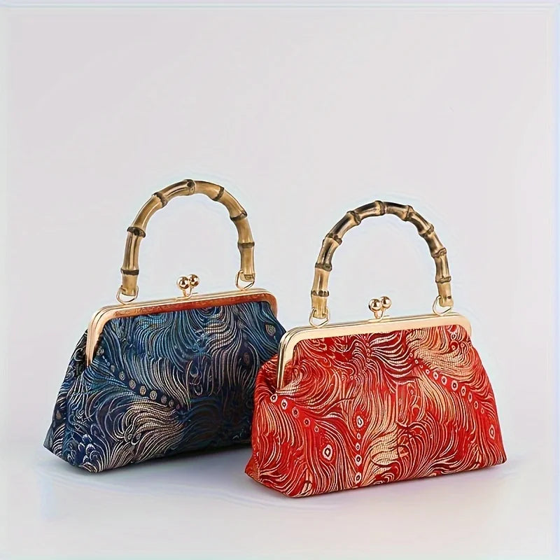 Ottilie - Embroidered Bamboo Handle Handbag