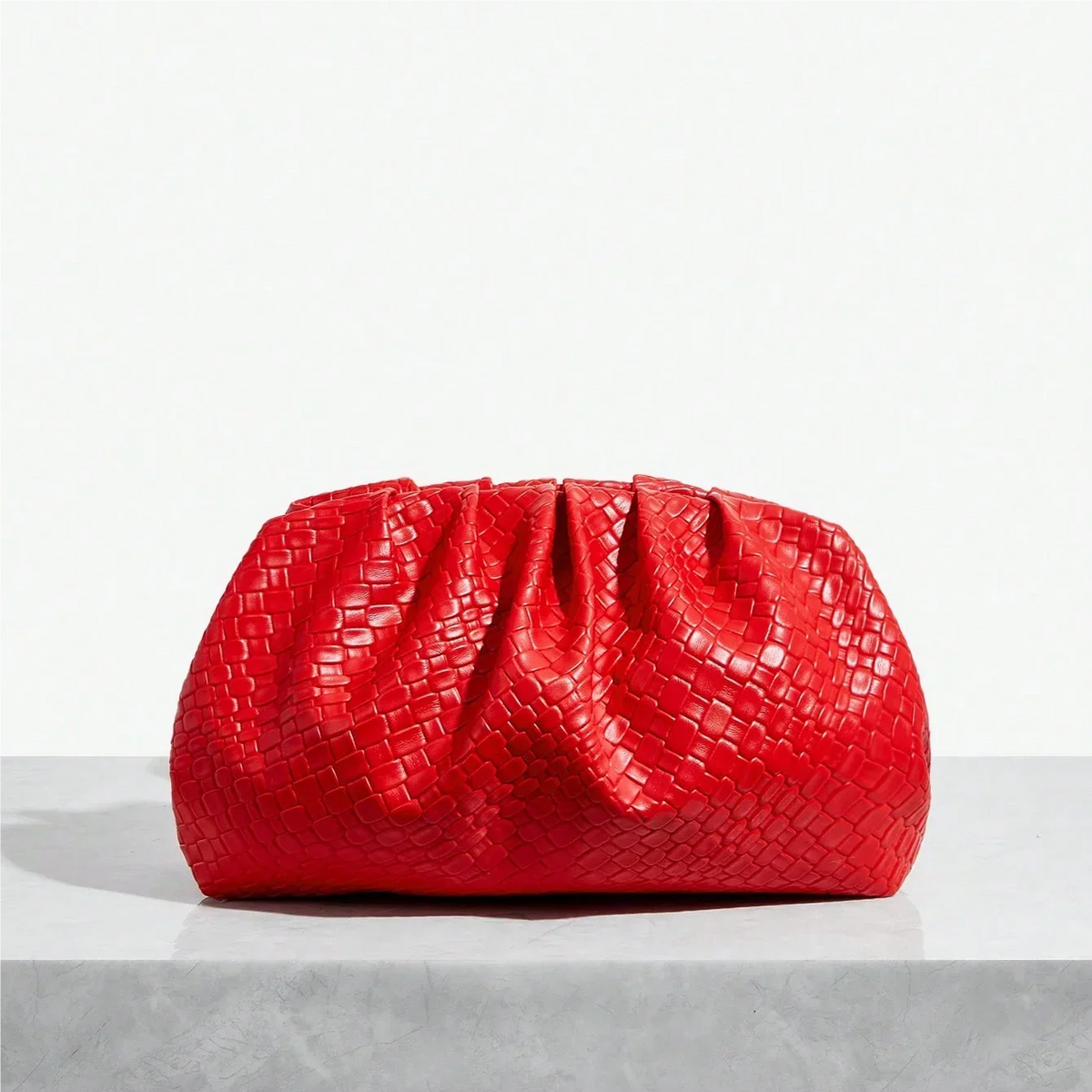 Octavia - Textured Red Clutch Bag