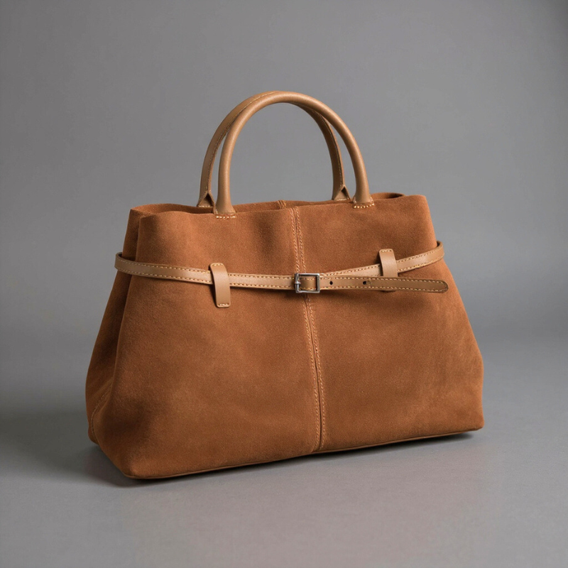 Rosamund - Structured Faux Suede Tote Bag