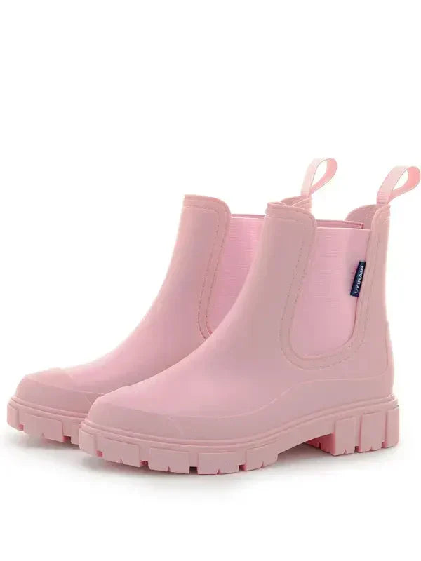 Waterproof Chelsea Rain Boots with Chunky Lug Sole
