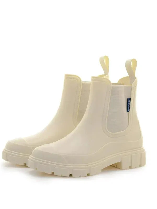 Waterproof Chelsea Rain Boots with Chunky Lug Sole