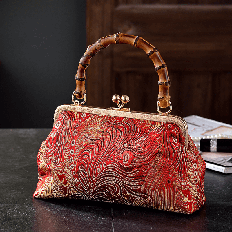 Ottilie - Embroidered Bamboo Handle Handbag