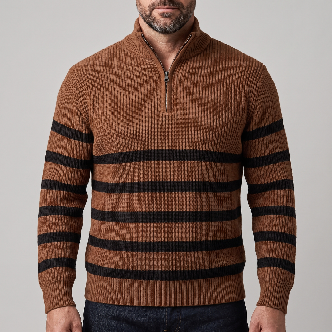 BLACKWELL STRIPE ZIP SWEATER