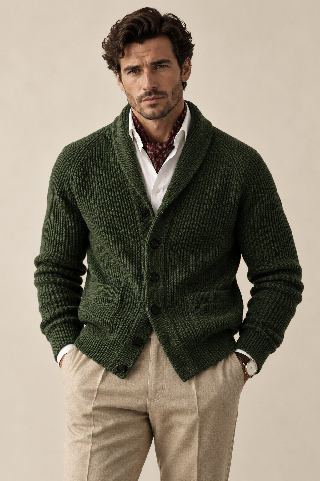 Mens Thickened Cardigan