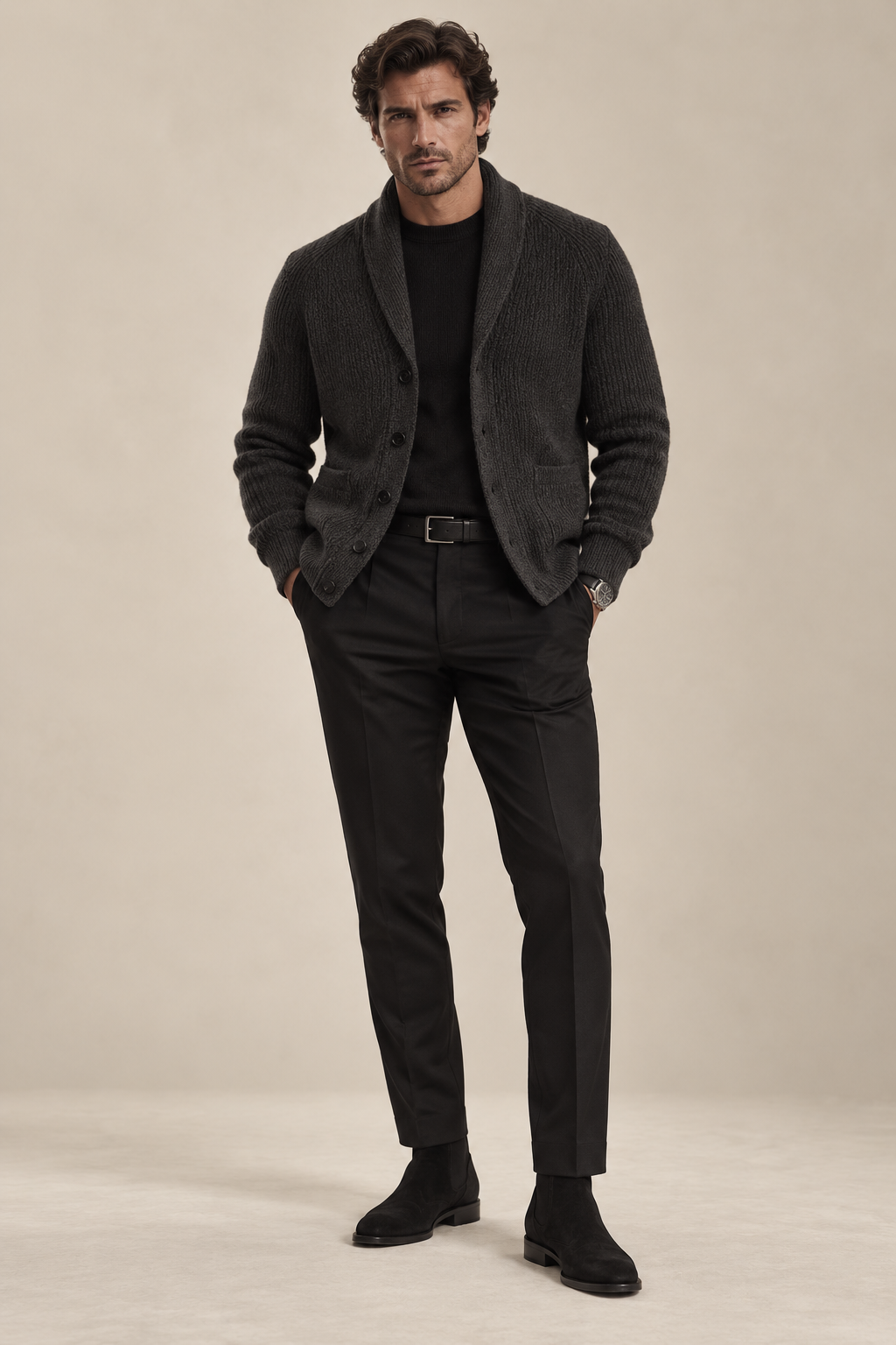 Mens Thickened Cardigan