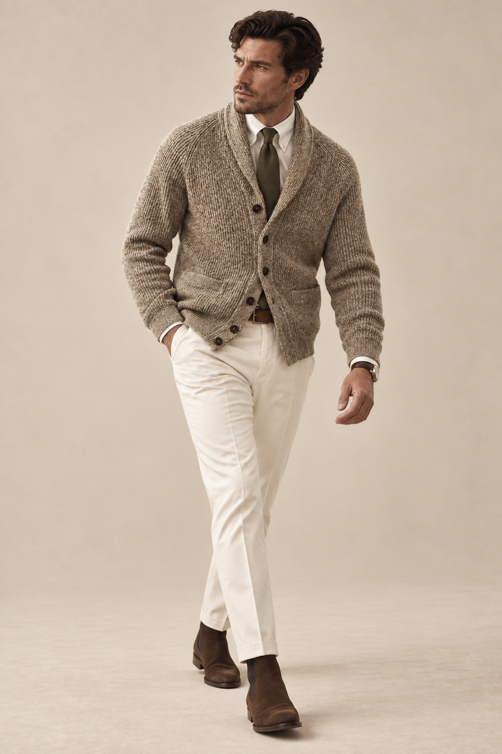 Mens Thickened Cardigan