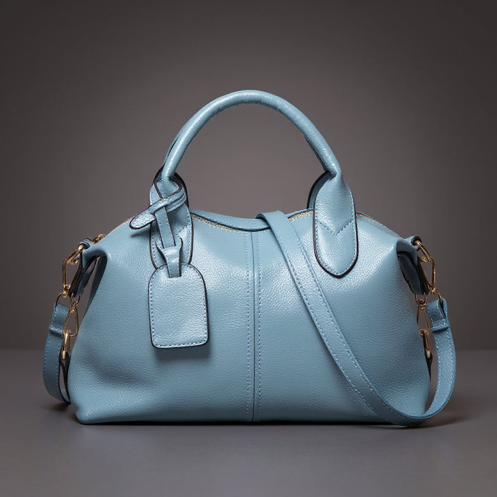 Cecilia - Structured Vegan Leather Bowler Bag