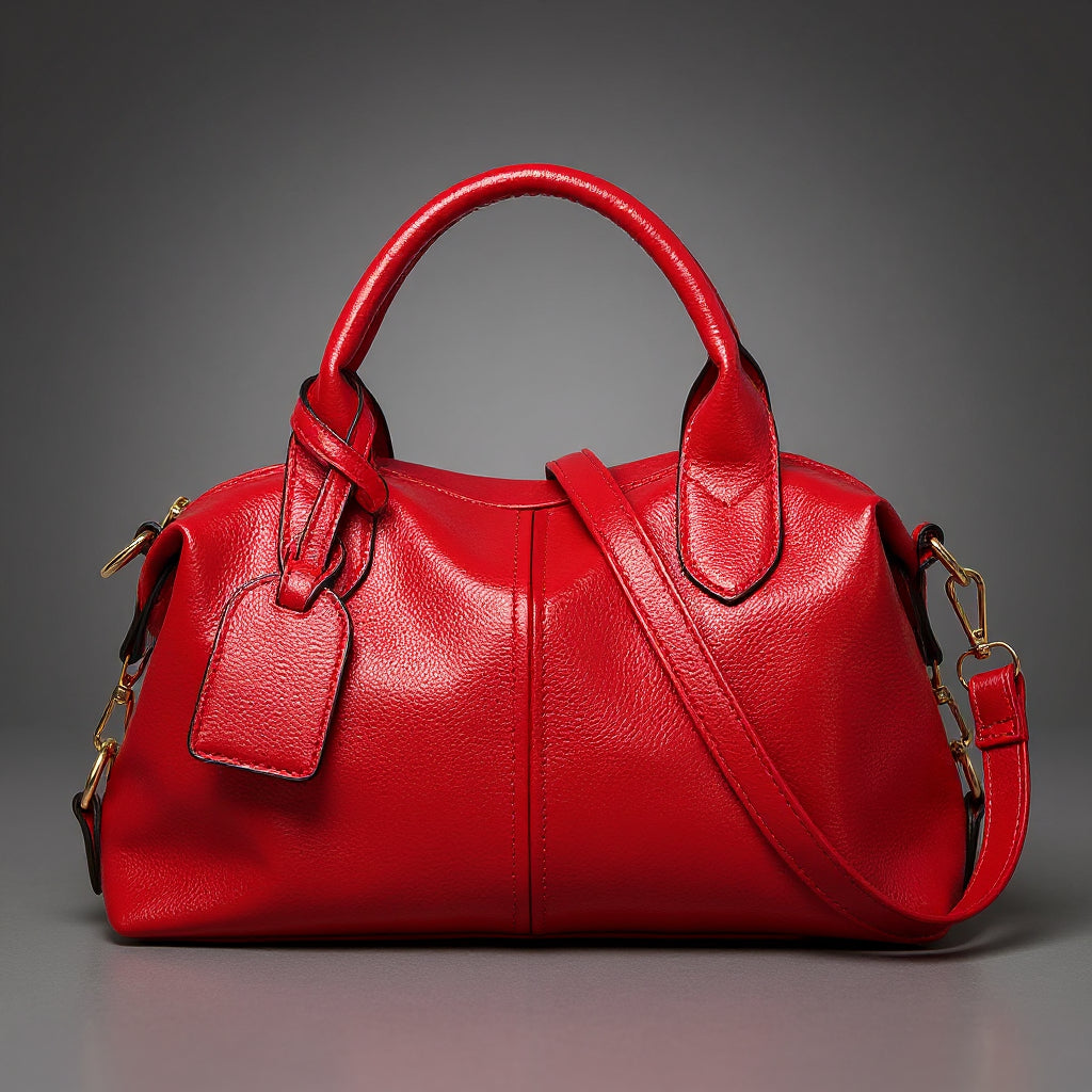 Cecilia - Structured Vegan Leather Bowler Bag