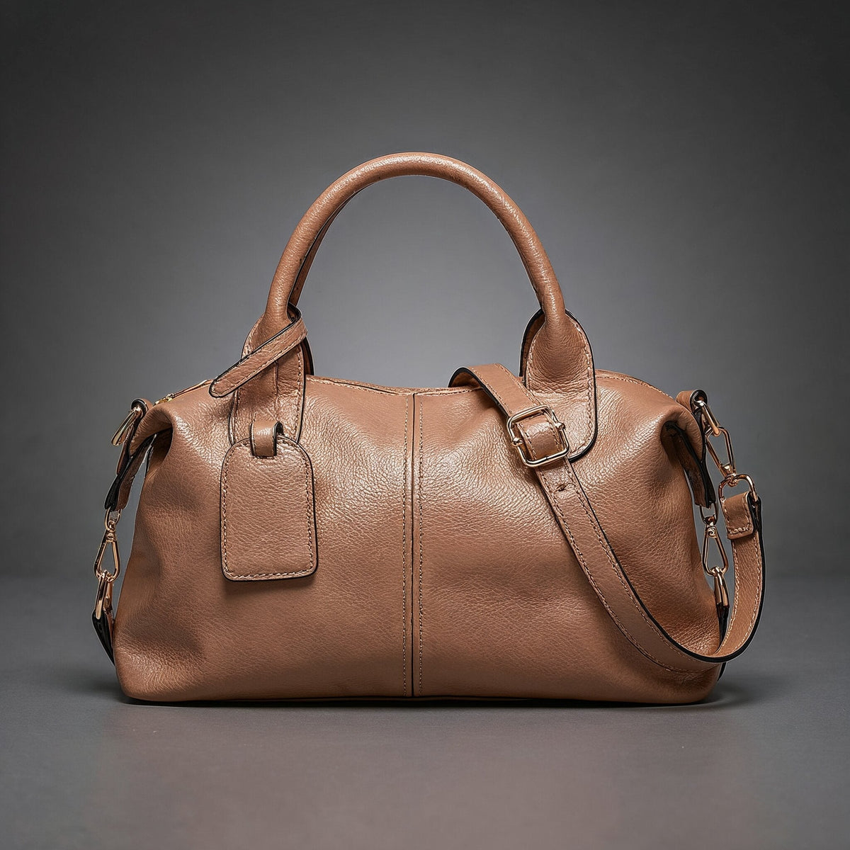 Cecilia - Structured Vegan Leather Bowler Bag