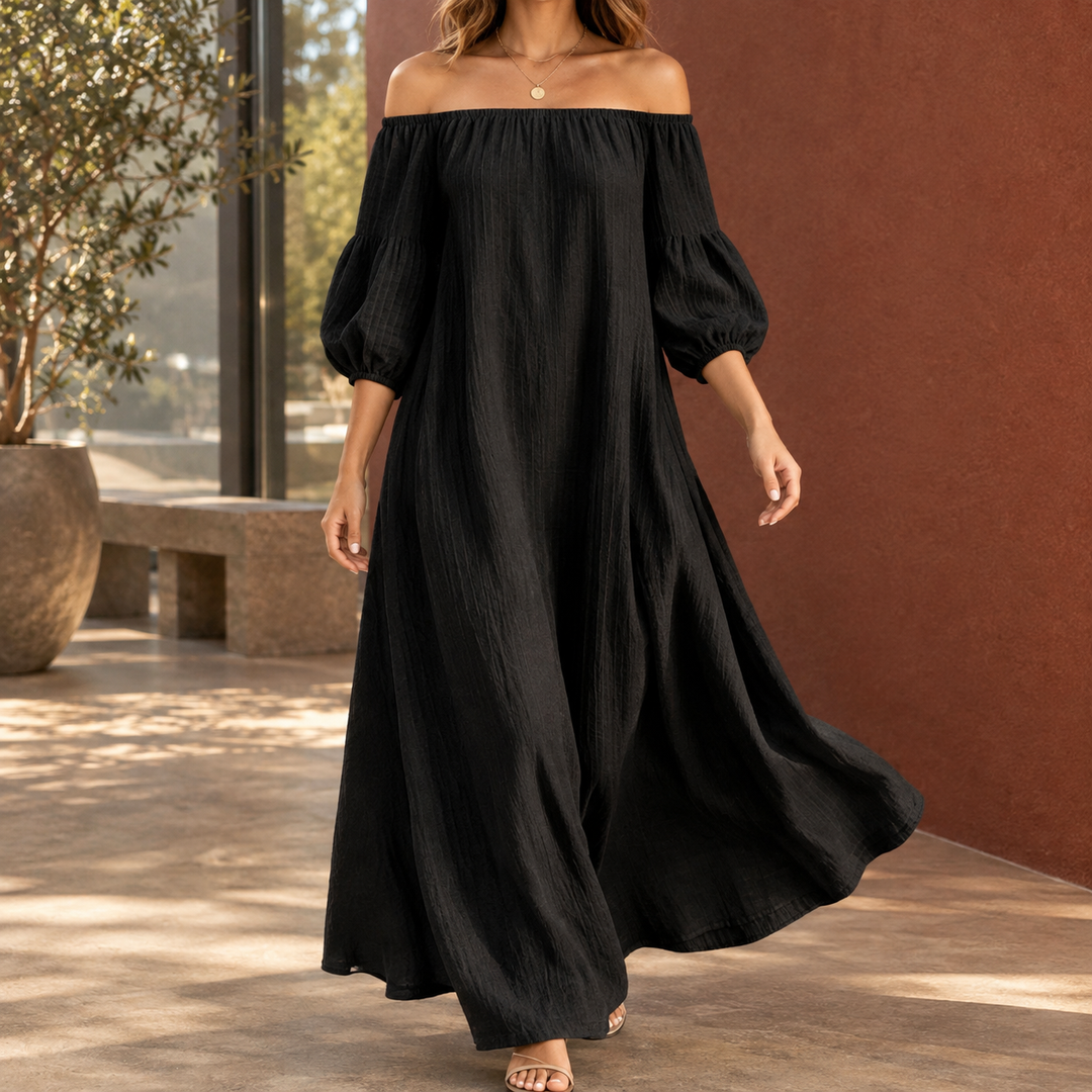 Beatrix-Rose Off-Shoulder Maxi Dress