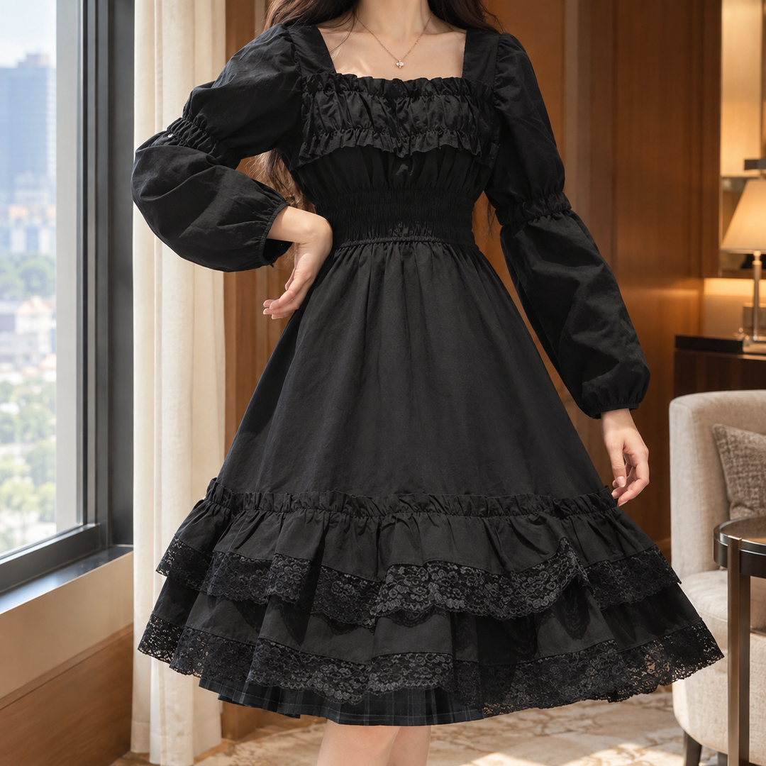 Elara-Marie Ruffled A-Line Dress