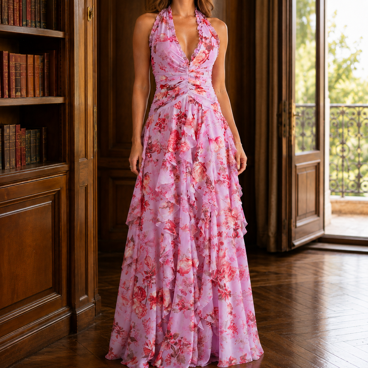 Marlene Ruffle Maxi Dress