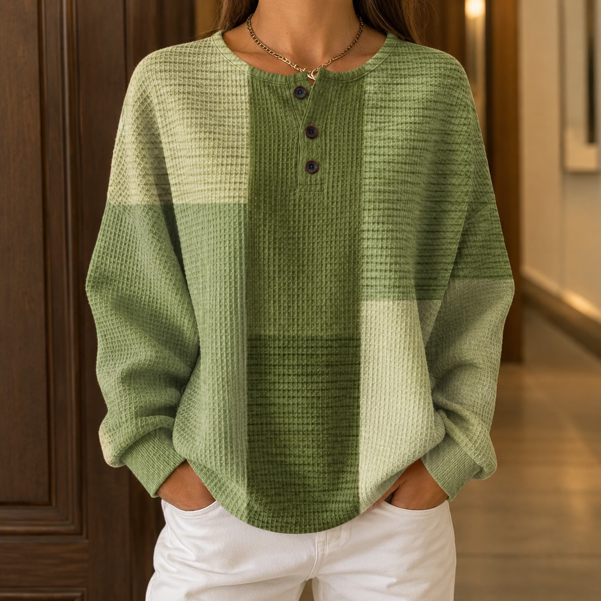 Adeline-Elise Color Block Sweater