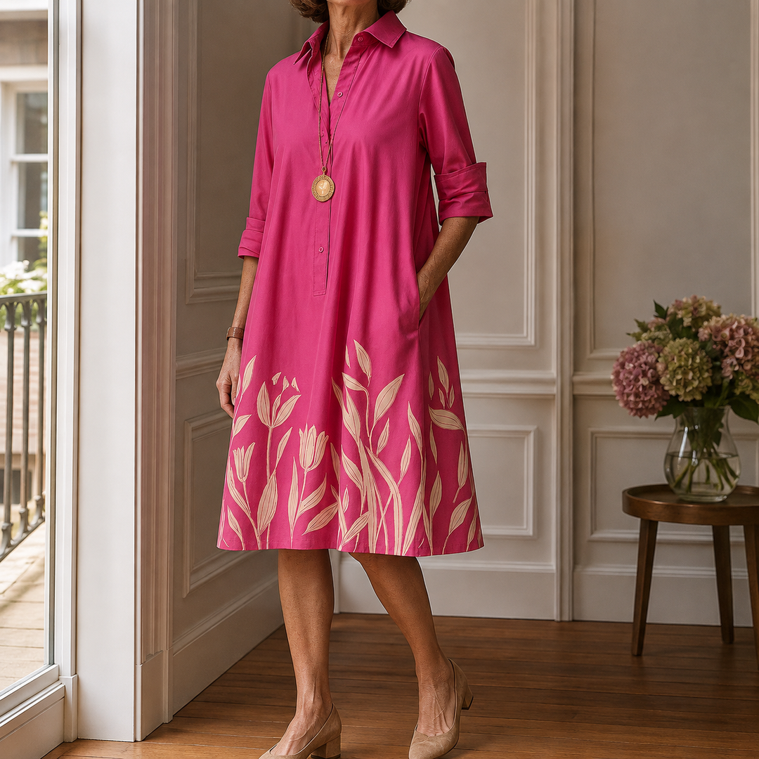 Edith-Grace Botanical Midi Dress
