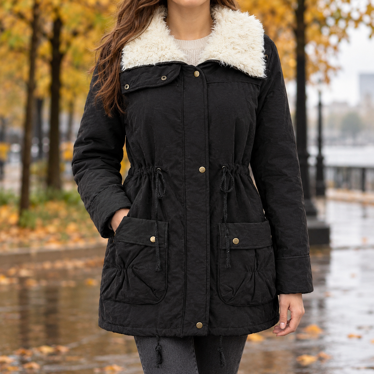 Maxine-Faye Plush Collar Jacket