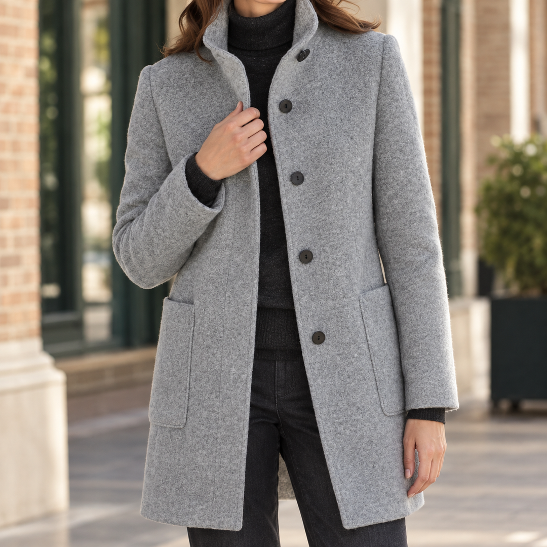 Ashley-Skye Stand Collar Coat