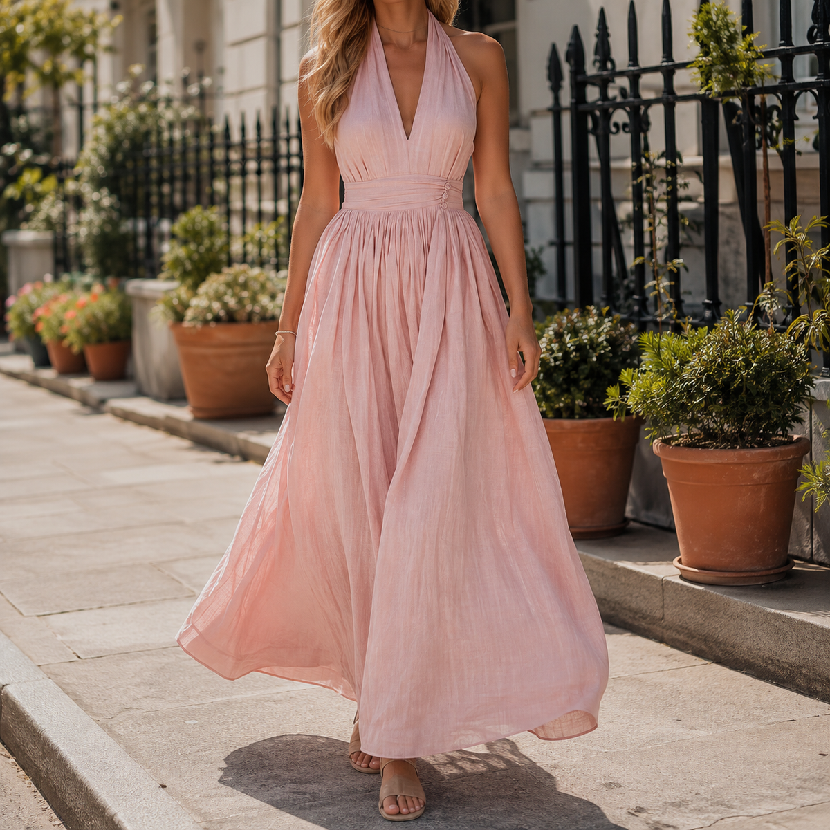 Amelie Halter Maxi Dress