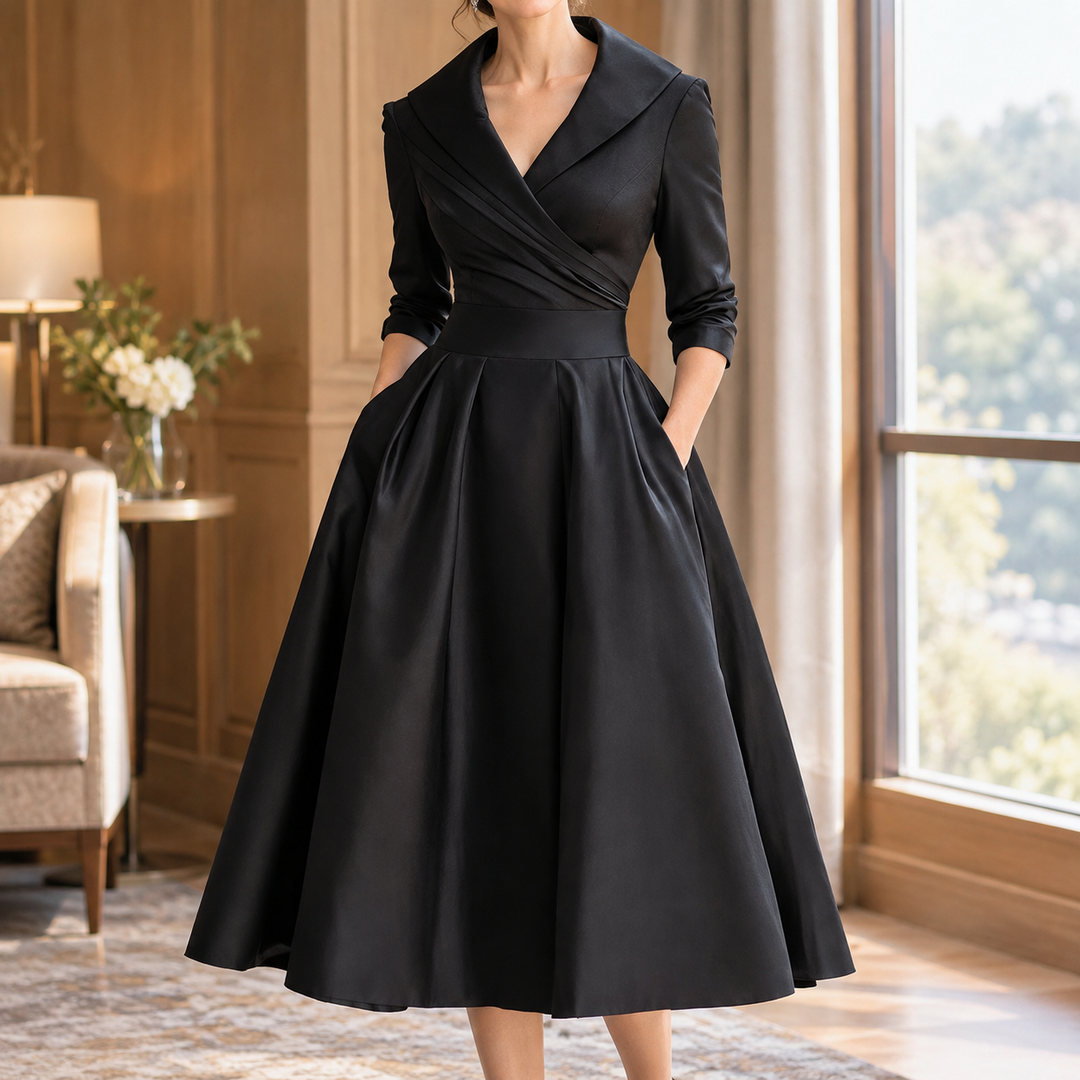 Marissa Lapel Midi Dress