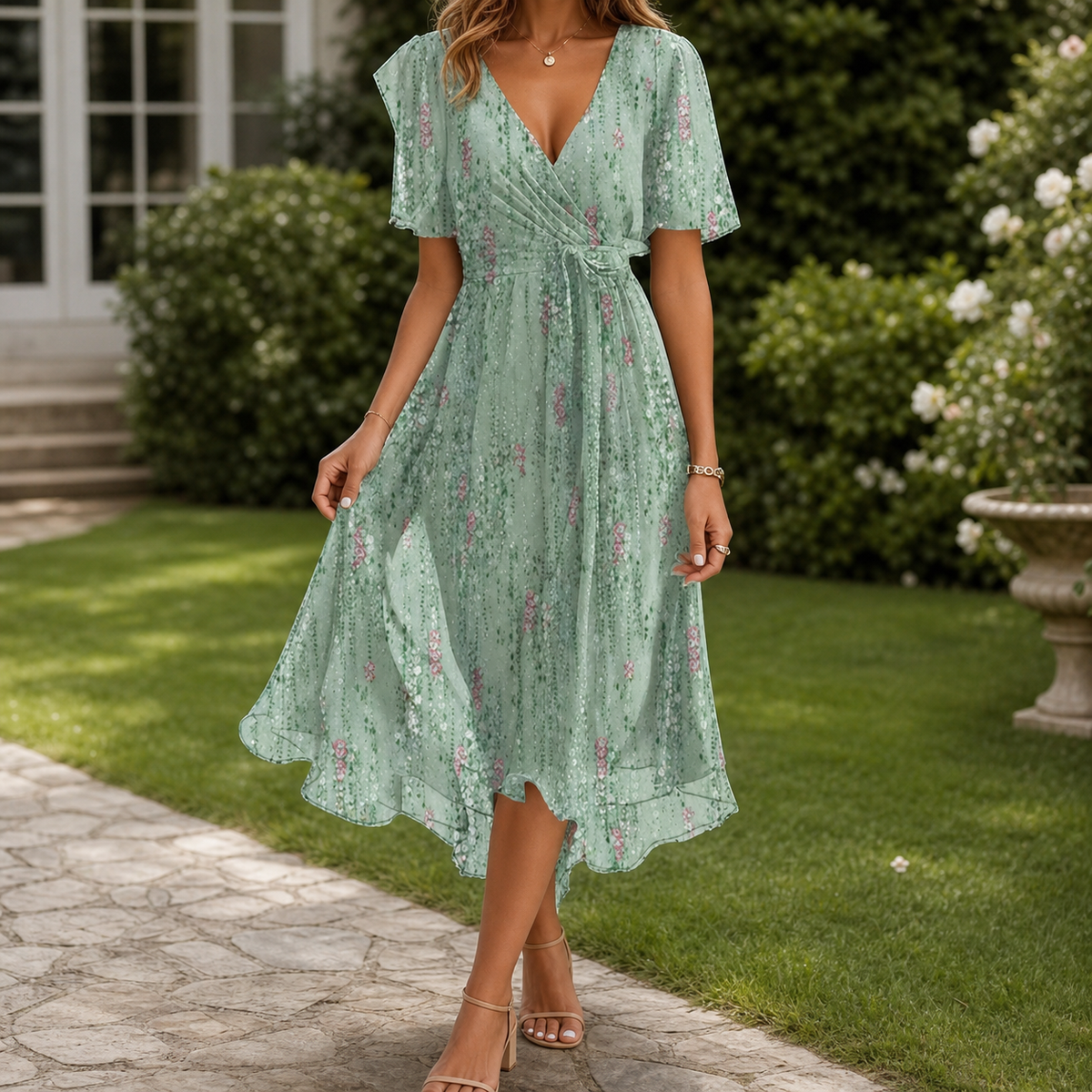 Amelie Wrap Midi Dress