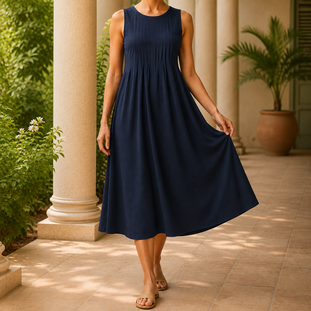 Penelope-Faye Pleated Midi Dress