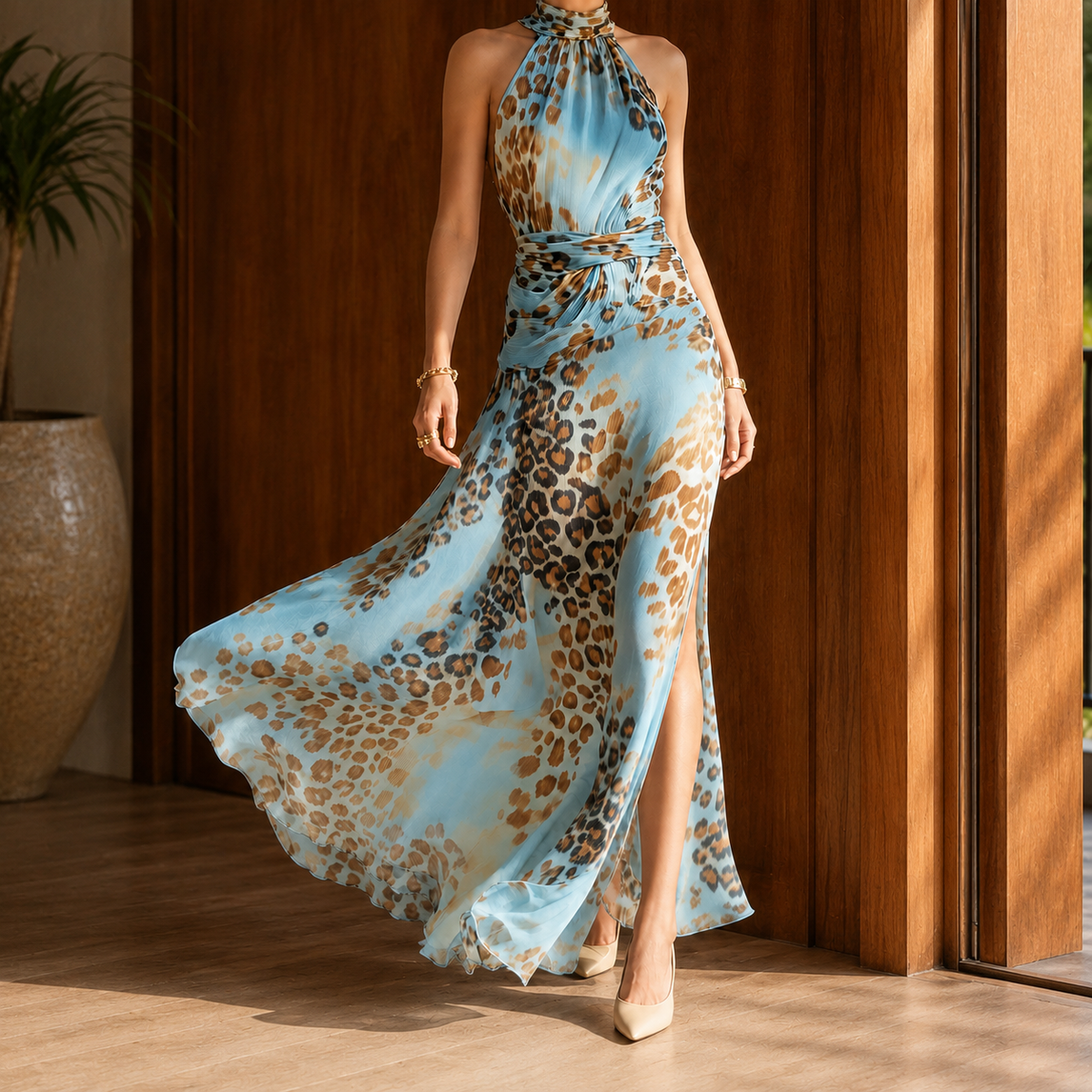 Faye Leopard Maxi Dress