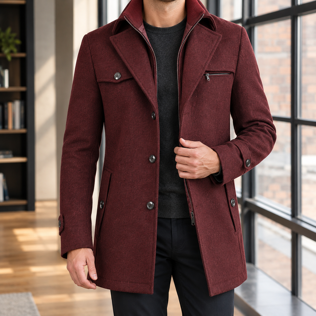 William Double Collar Coat