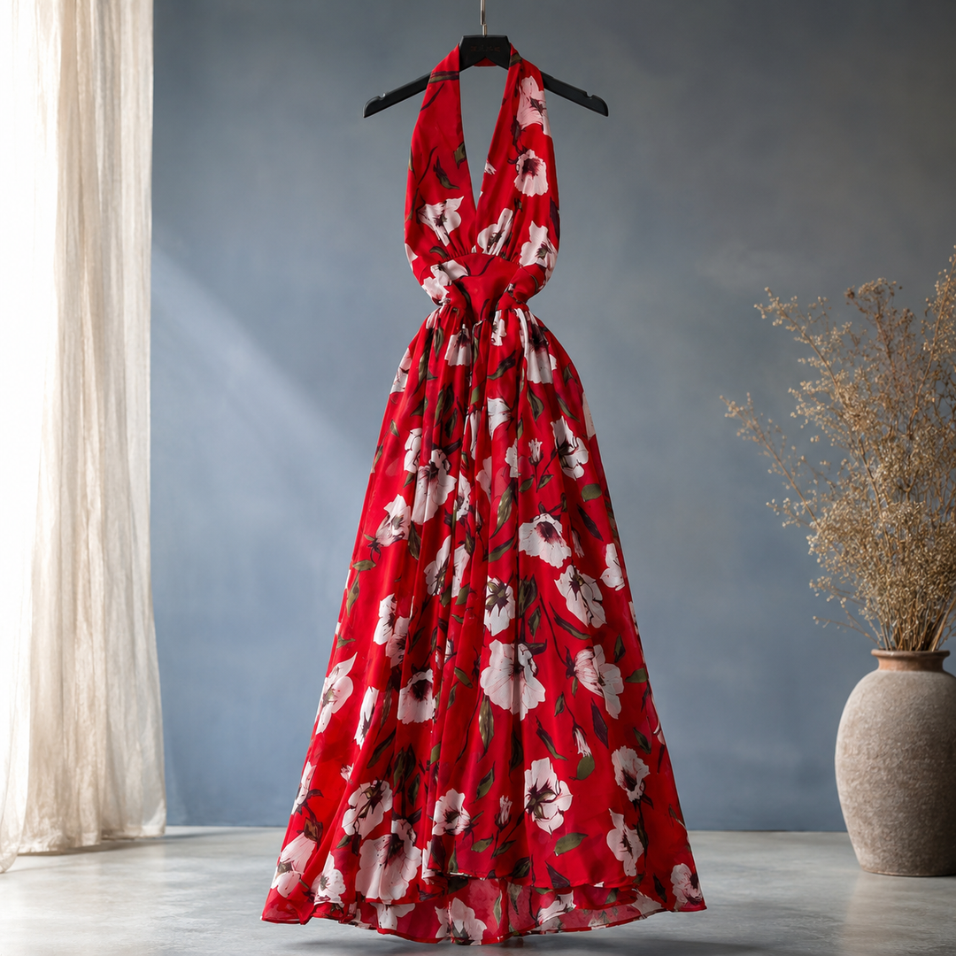 Noemie Floral Halter Dress