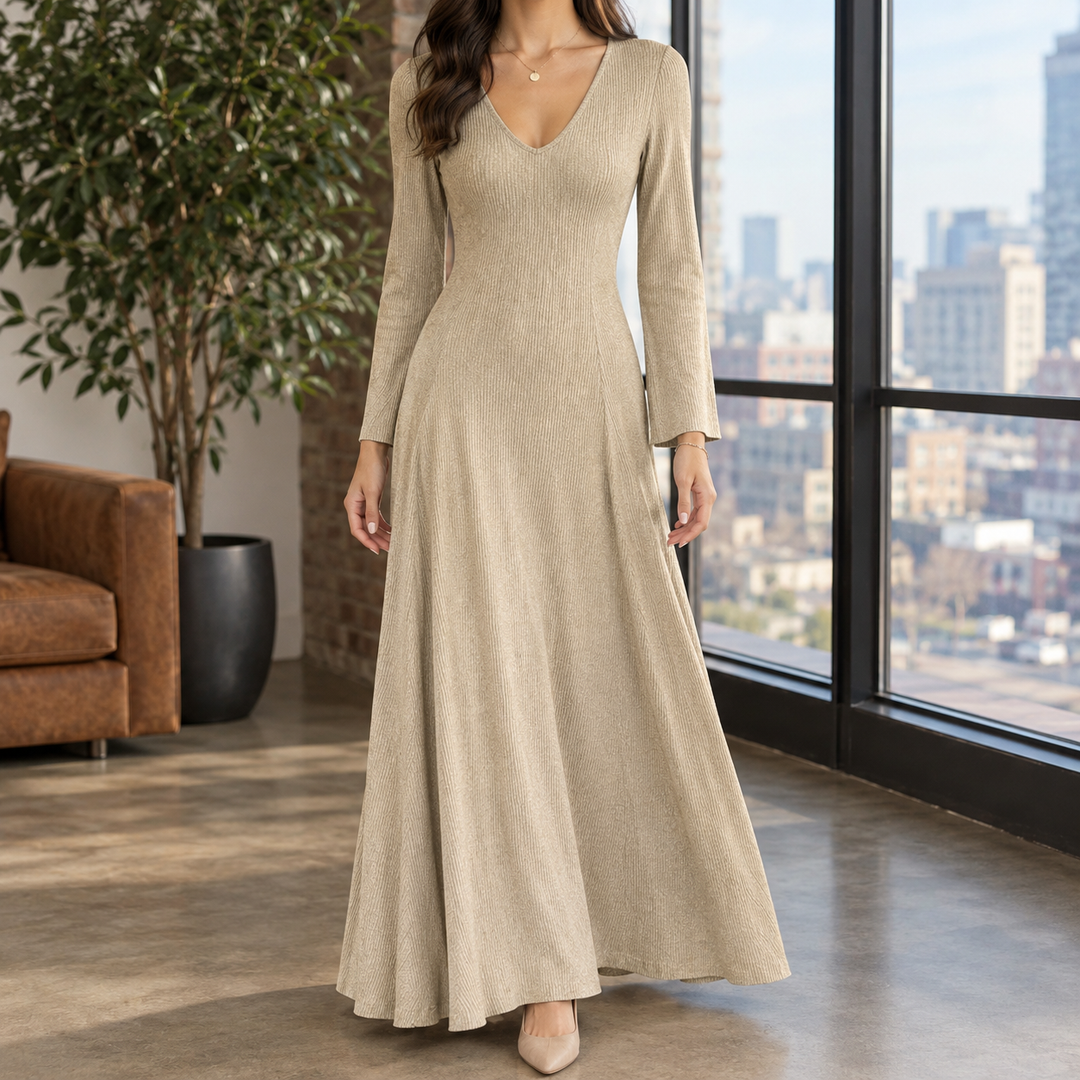 Aline-Rose Ribbed Maxi Dress