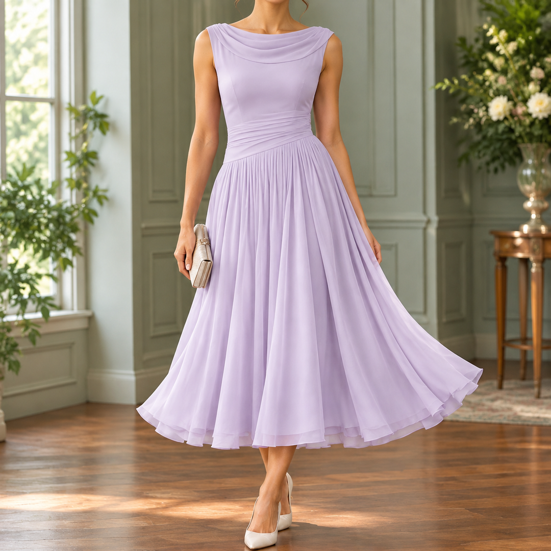 Calla-Grace Draped Midi Dress